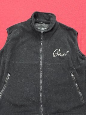 Corcel Men's Black Fleece Vest - Zip Front